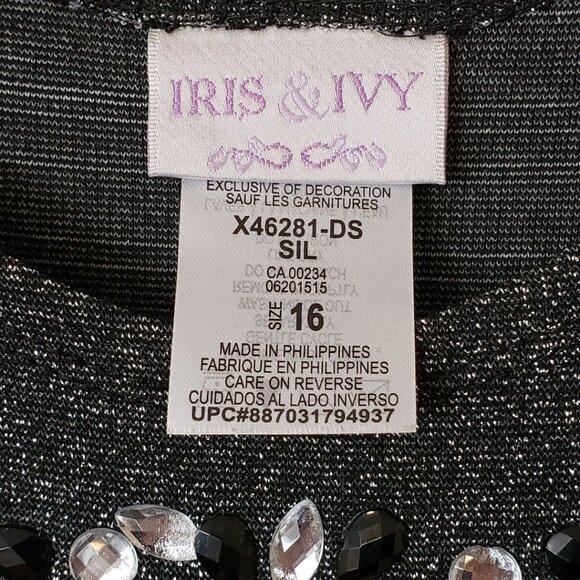 Iris & Ivy Girls Formal Party Hi-Low Dress ~ Black and Sparkly Silver ~ Sz 12/14 - Picture 5 of 5